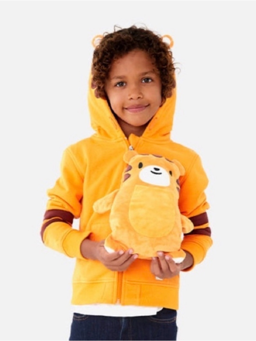 Cubcoats Kids Tomo the Tiger Zip-Up Hoodie in orange/brown size 3T